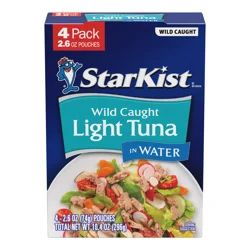 StarKist Wild Caught Light Tuna in Water 4 - 2.6 oz Pouches