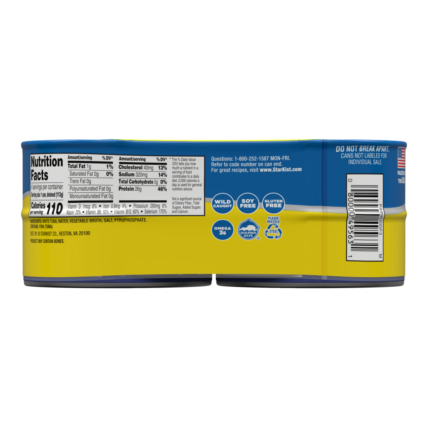 slide 2 of 8, StarKist 4 Pack Solid White Albacore Tuna in Water 4-5 oz Cans, 4 ct