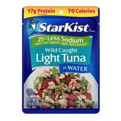 StarKist 25% Less Sodium Wild Caught Light Tuna in Water 2.6 oz