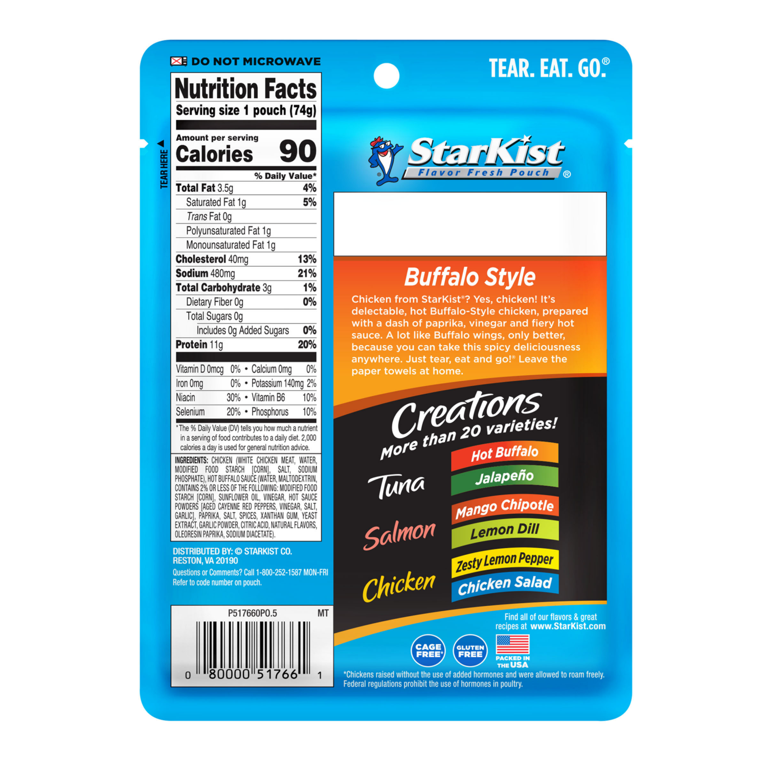 slide 2 of 5, StarKist Chicken Creations Bold White Premium Buffalo Style Chicken in Sauce 2.6 oz, 2.6 oz