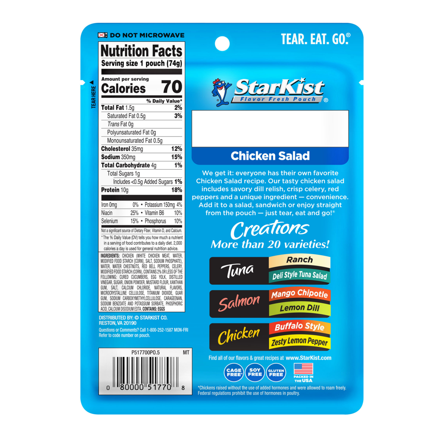 slide 2 of 5, StarKist Chicken Creations White Premium Chicken Salad 2.6 oz, 2.6 oz