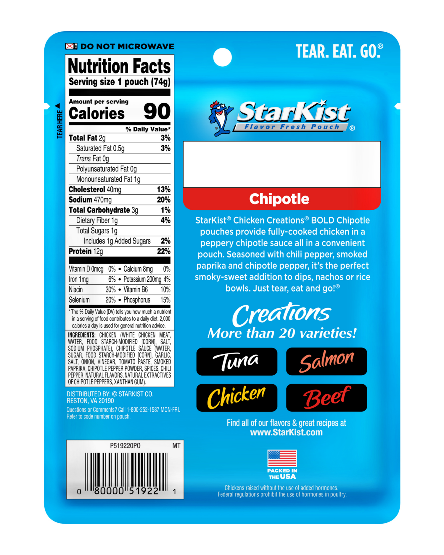 slide 2 of 5, StarKist Chicken Bold Creations Chipotle, 2.6 oz