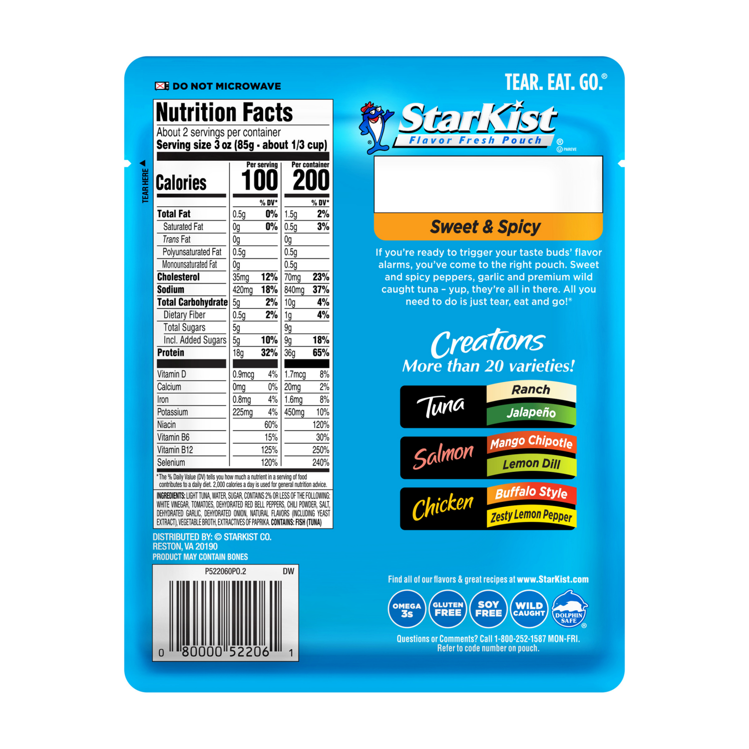 slide 2 of 5, StarKist Tuna Creations Wild Caught Sweet & Spicy Tuna 6 oz, 6 oz