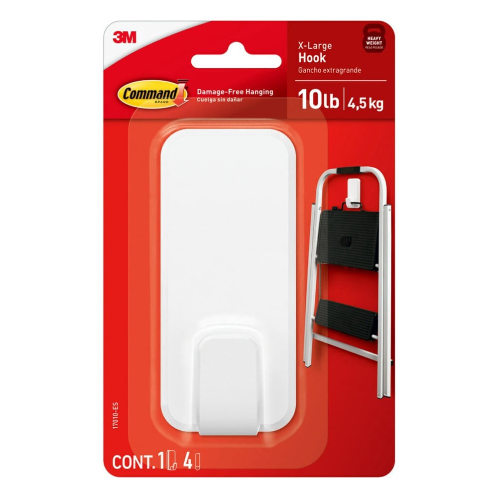 slide 1 of 6, 3M Command XL White Hook, 10 lb