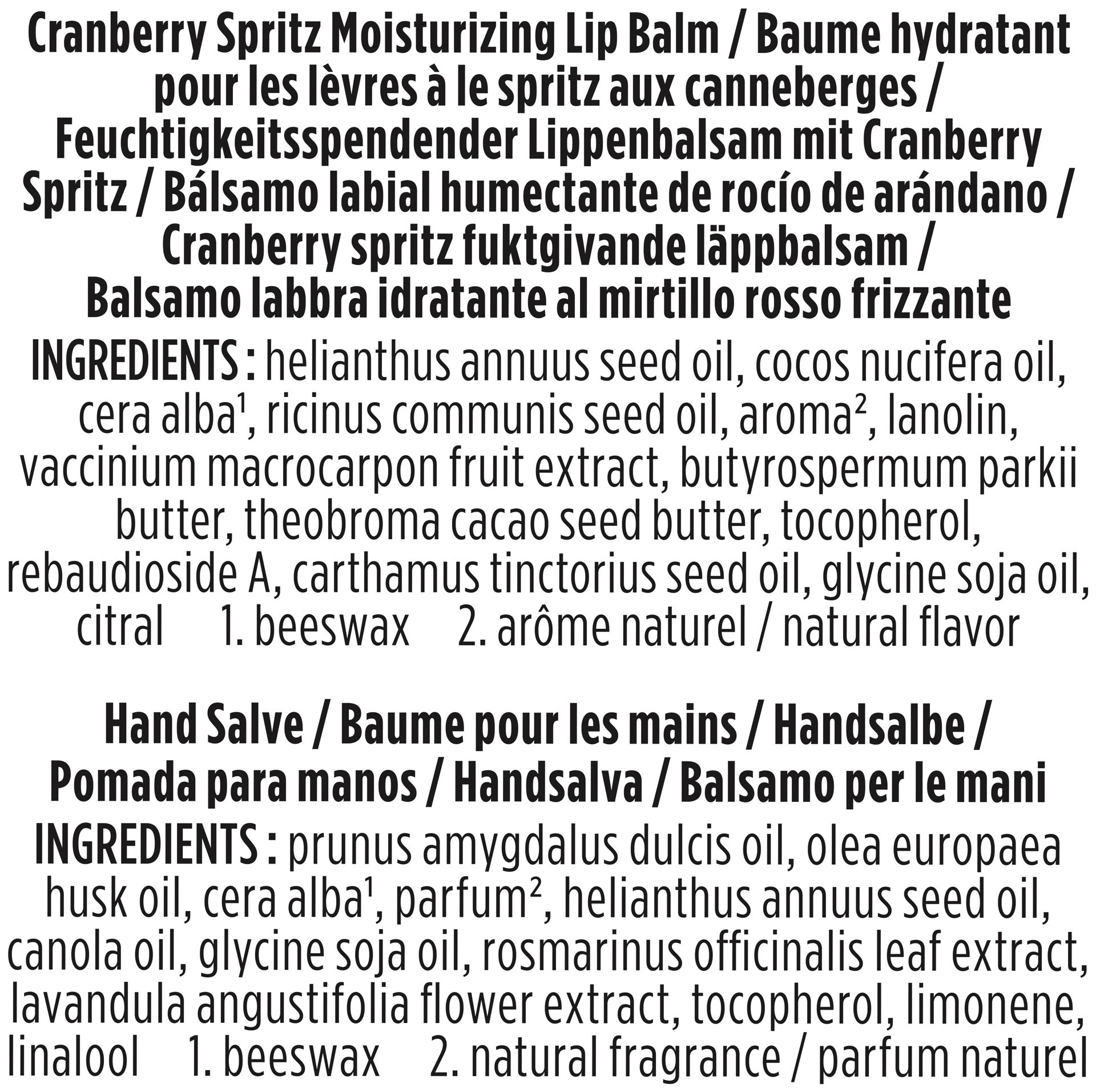 slide 2 of 5, Burt's Bees Lip Balm and Hand Salve Gift Set, A Bit of Burt's Bees, Cranberry Spritz, 1 Gift Set, 0.15 oz./0.3 oz., 1 cnt