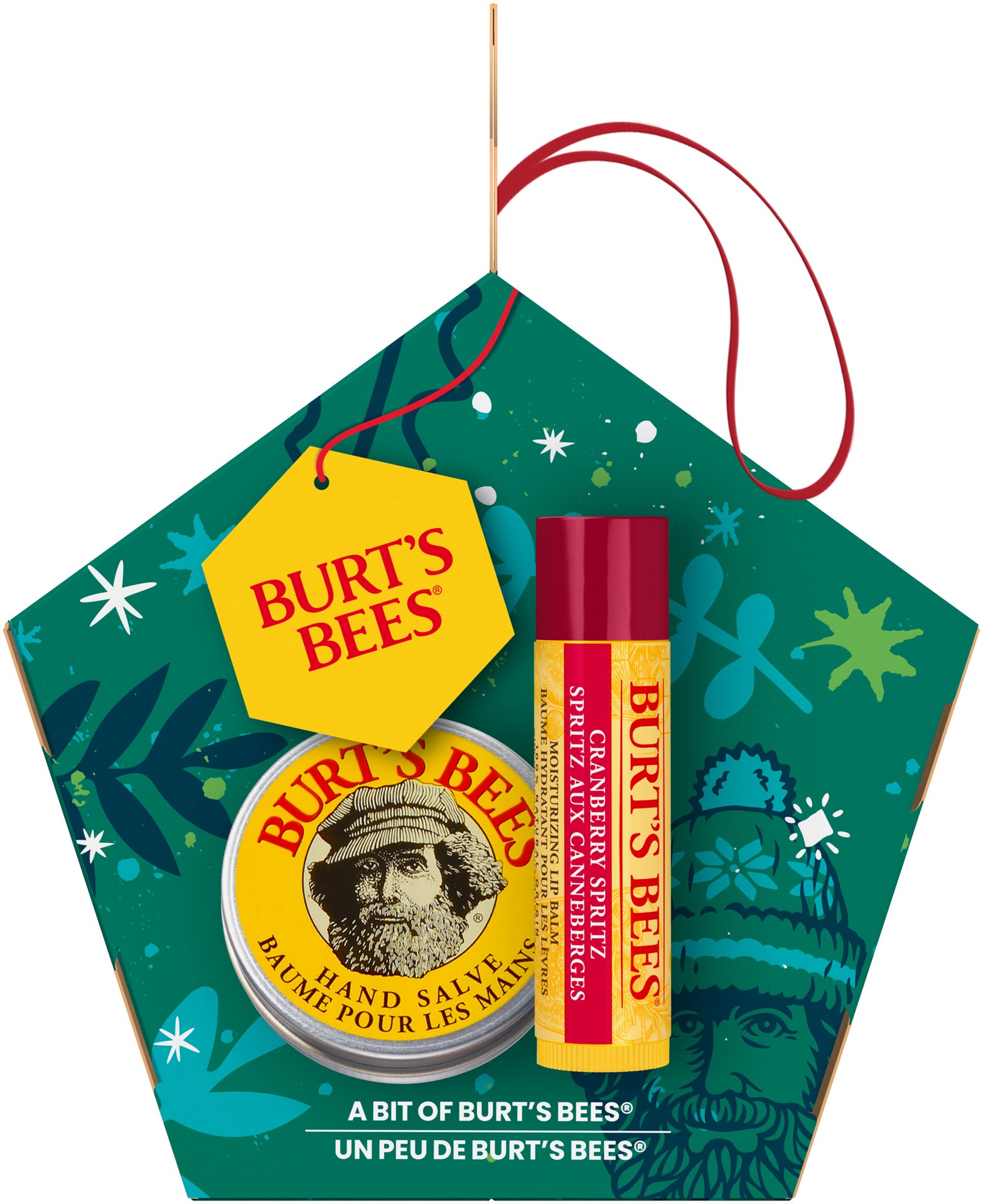slide 4 of 5, Burt's Bees Lip Balm and Hand Salve Gift Set, A Bit of Burt's Bees, Cranberry Spritz, 1 Gift Set, 0.15 oz./0.3 oz., 1 cnt