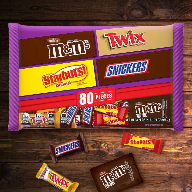 slide 3 of 8, Mars M&M's, Snickers, Starburst, Twix Halloween CandyVariety Pack, 34.6 oz