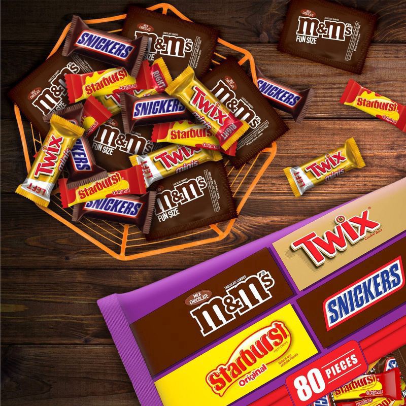 slide 8 of 8, Mars M&M's, Snickers, Starburst, Twix Halloween CandyVariety Pack, 34.6 oz