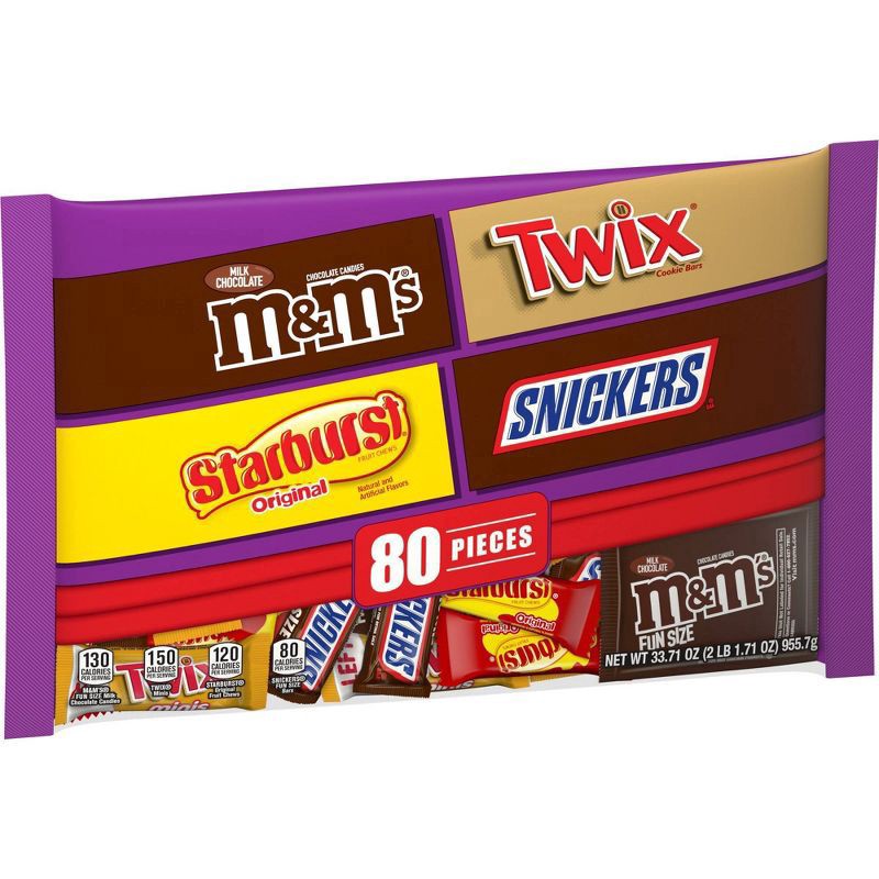 slide 6 of 8, Mars M&M's, Snickers, Starburst, Twix Halloween CandyVariety Pack, 34.6 oz