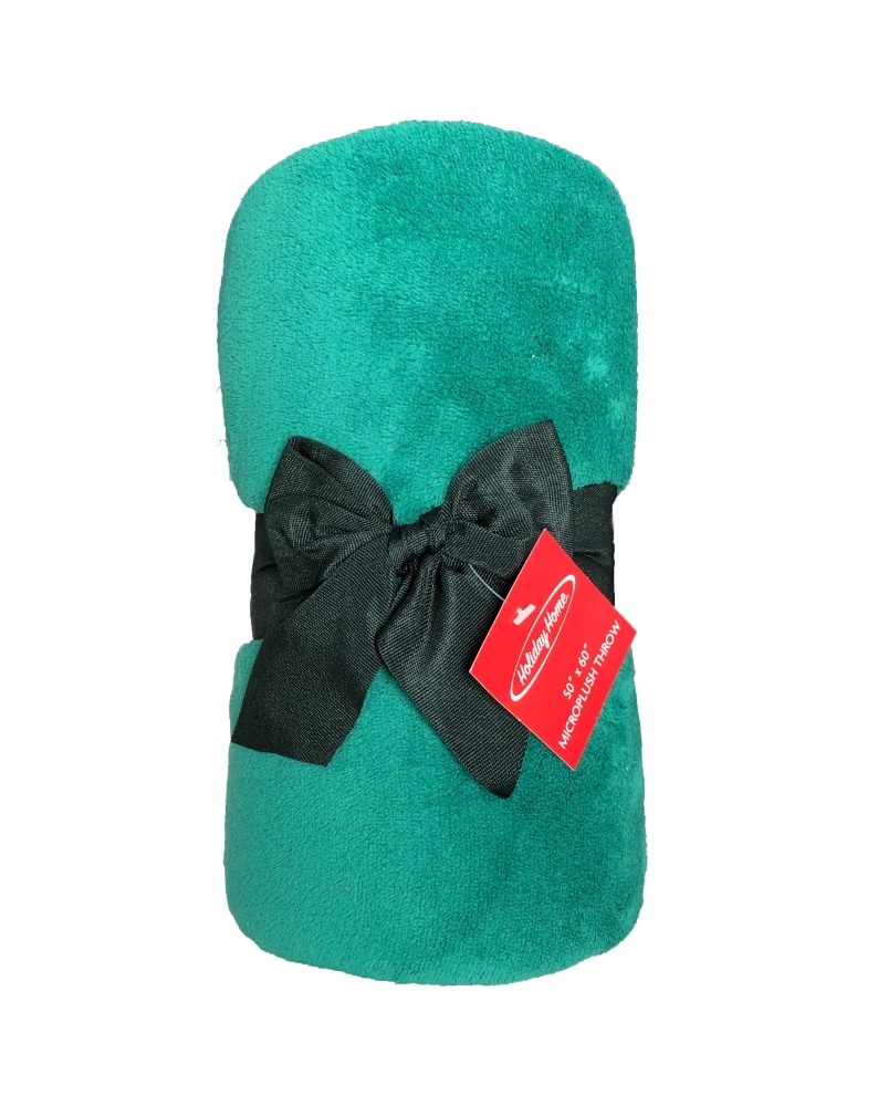 slide 1 of 1, Holiday Home Throw - Solid Green, 50 in x 60 in