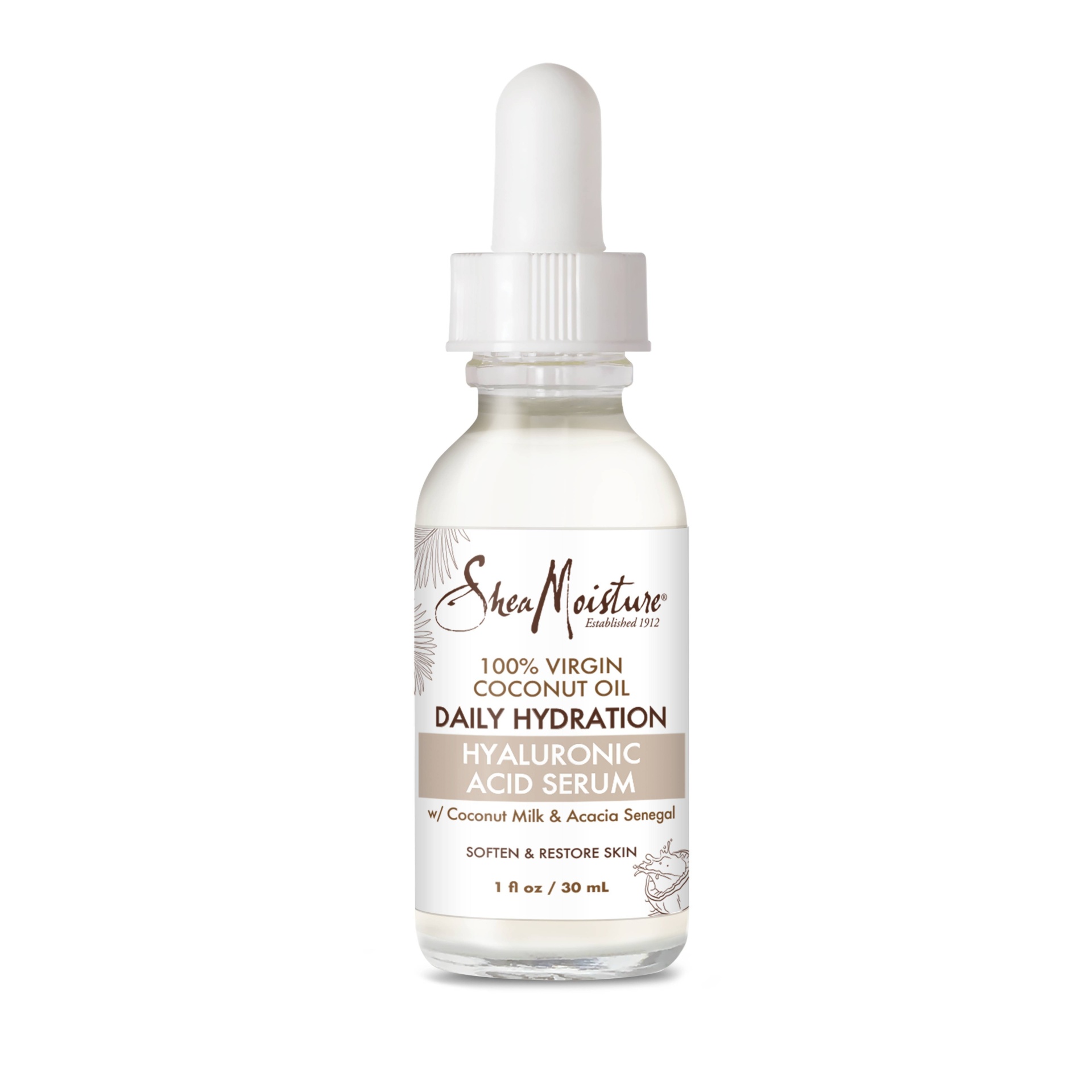 slide 1 of 3, SheaMoisture 100% Virgin Coconut Oil Hyaluronic Acid Serum, 1 fl oz