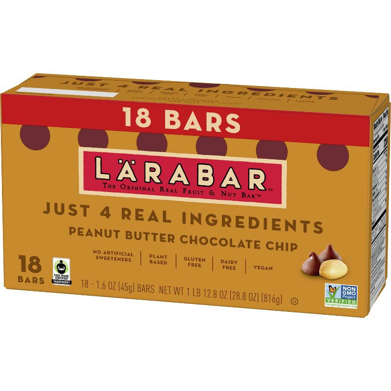 slide 3 of 14, Larabar Peanut Butter Chocolate Chip – 28.8oz/18ct, 18 ct