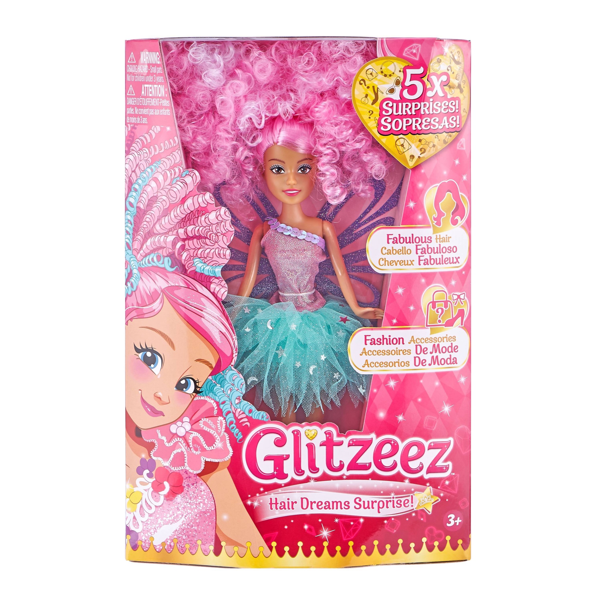 slide 1 of 3, Glitzeez Hair Dreams Surprise Doll - Pink Hair, 1 ct