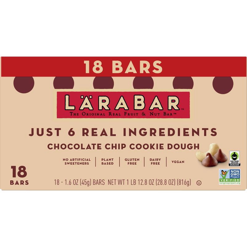 slide 2 of 14, Larabar Choc Chip Cookie Dough - 28.8oz/18ct, 18 ct