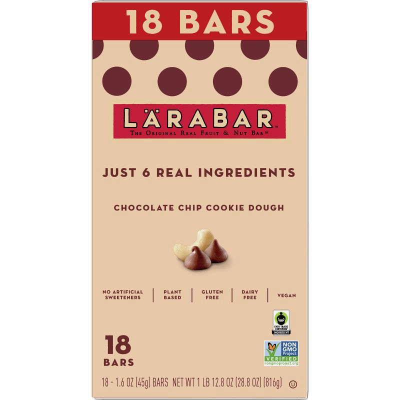 slide 4 of 14, Larabar Choc Chip Cookie Dough - 28.8oz/18ct, 18 ct