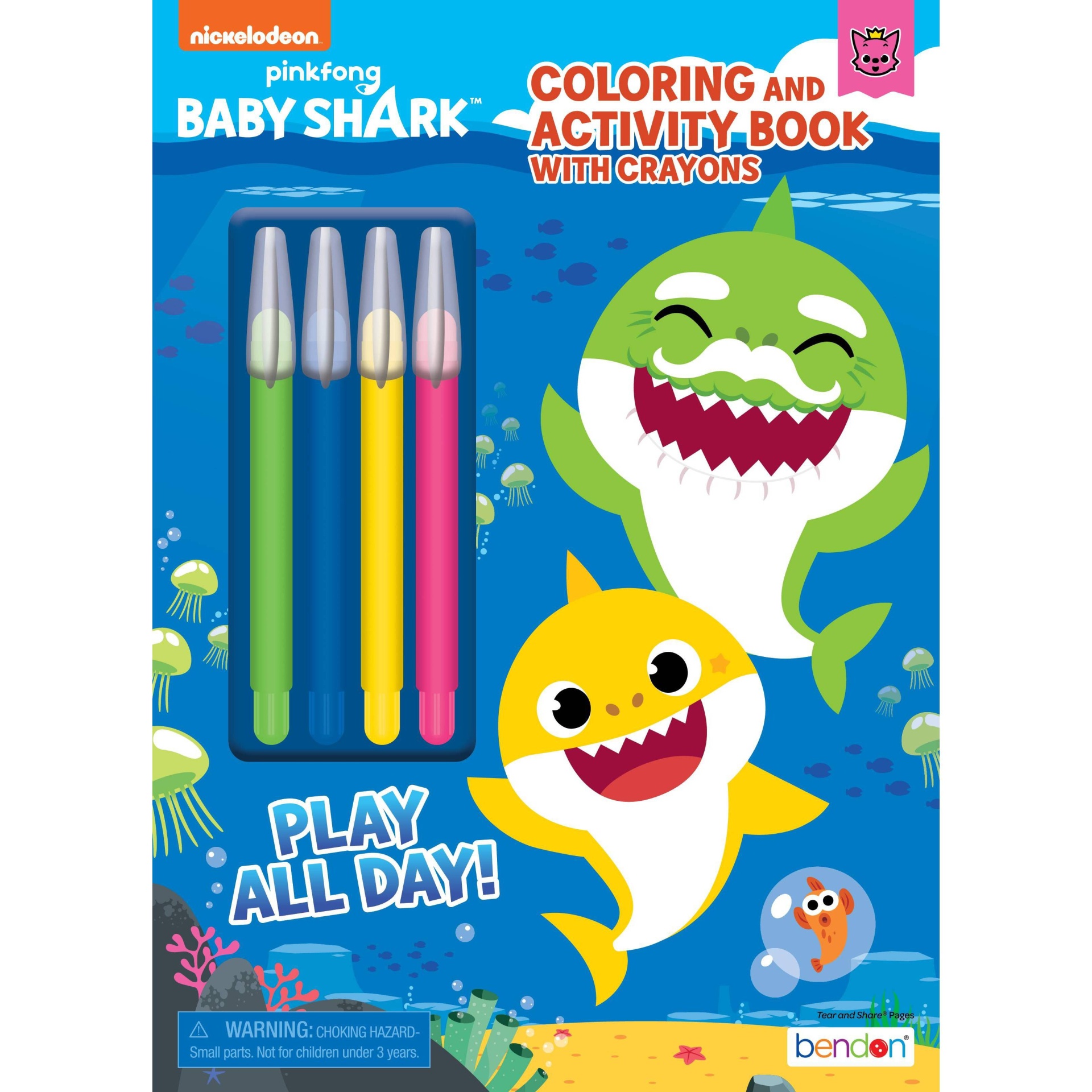 slide 1 of 3, Bendon Baby Shark Coloring With Jumbo Twist Crayons, 1 ct