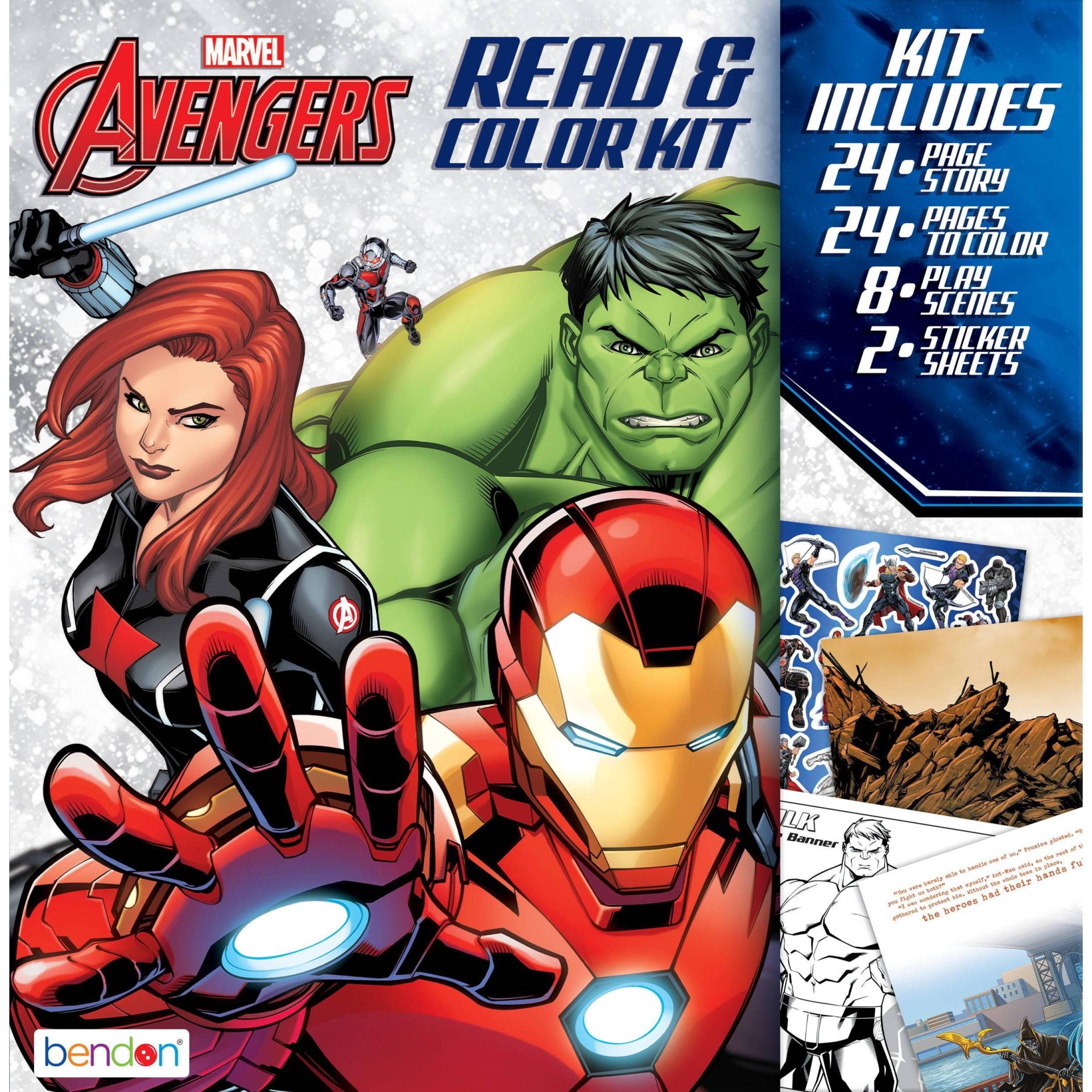 slide 1 of 3, Bendon Avengers Read & Color Kit, 1 ct