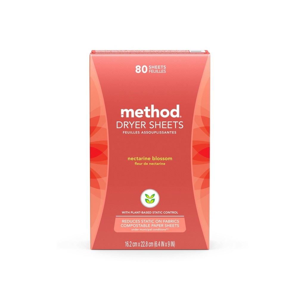 slide 2 of 3, Method Nectarine Blossom Dryer Sheets, 80 ct