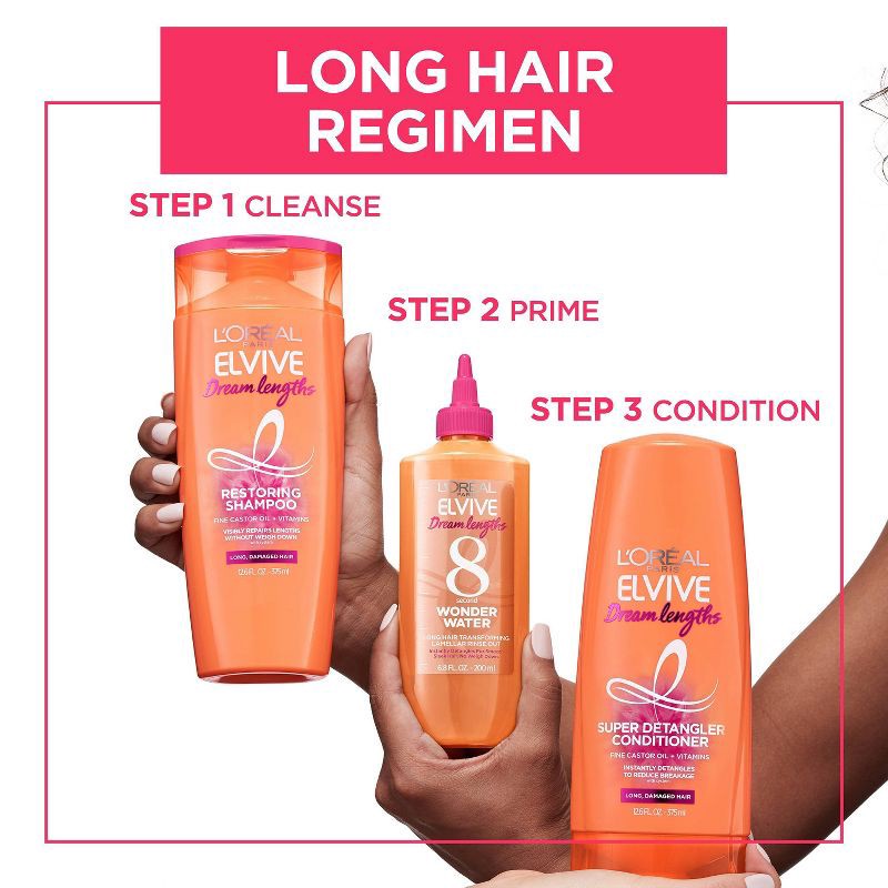 slide 5 of 7, L'Oreal Paris Elvive Dream Lengths Restoring Shampoo for Long, Damaged Hair - 28 fl oz, 28 fl oz