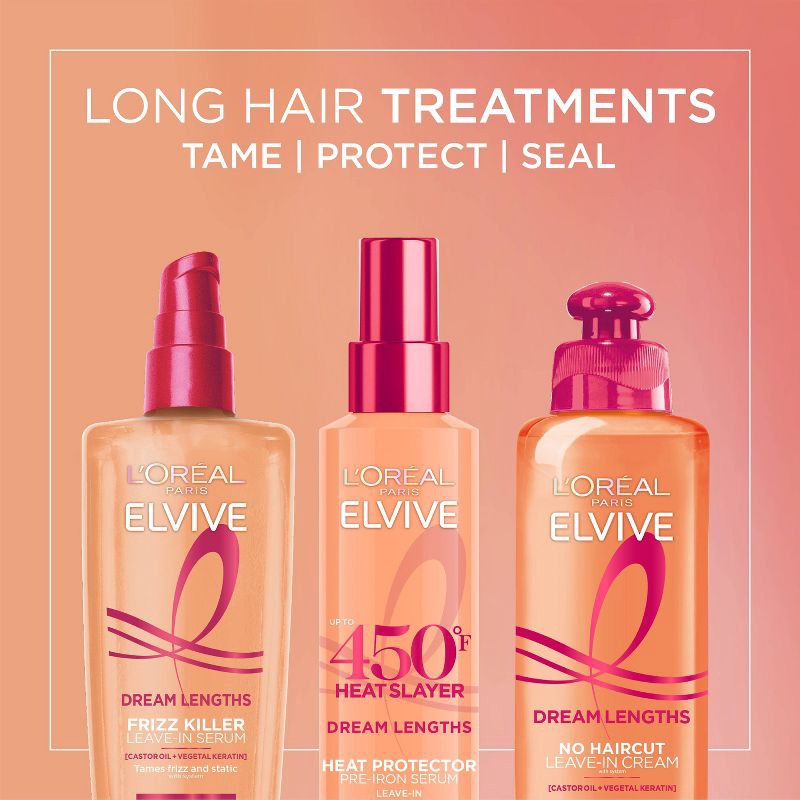slide 6 of 7, L'Oreal Paris Elvive Dream Lengths Heat Slayer Pre-Iron Leave-In Spray - 4.4oz, 4.4 oz