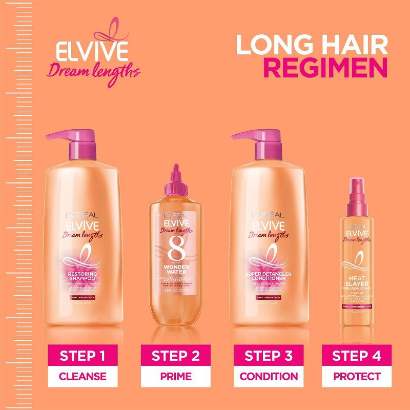 slide 7 of 7, L'Oreal Paris Elvive Dream Lengths Heat Slayer Pre-Iron Leave-In Spray - 4.4oz, 4.4 oz