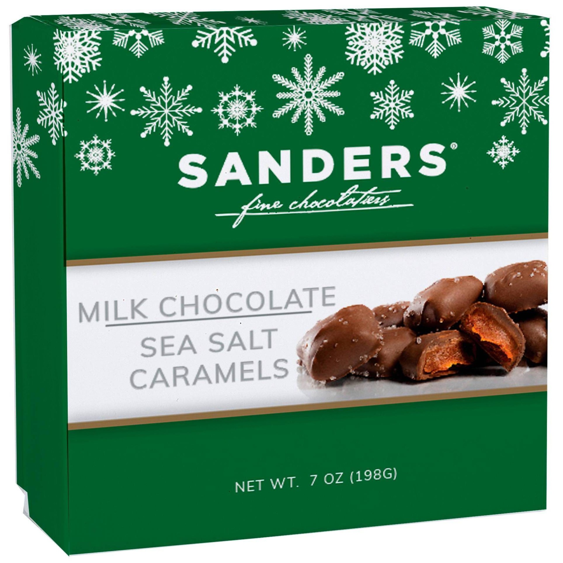 slide 1 of 5, Sanders Holiday Milk Chocolate Sea Salt Caramels Gift Box, 7 oz