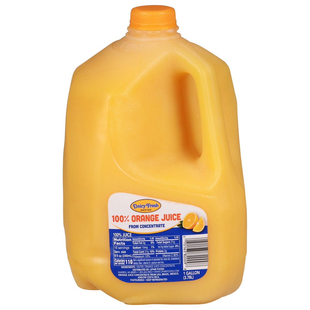 slide 2 of 13, Dairy Fresh 100% Orange Juice from Concentrate 1 gal, 1 gal