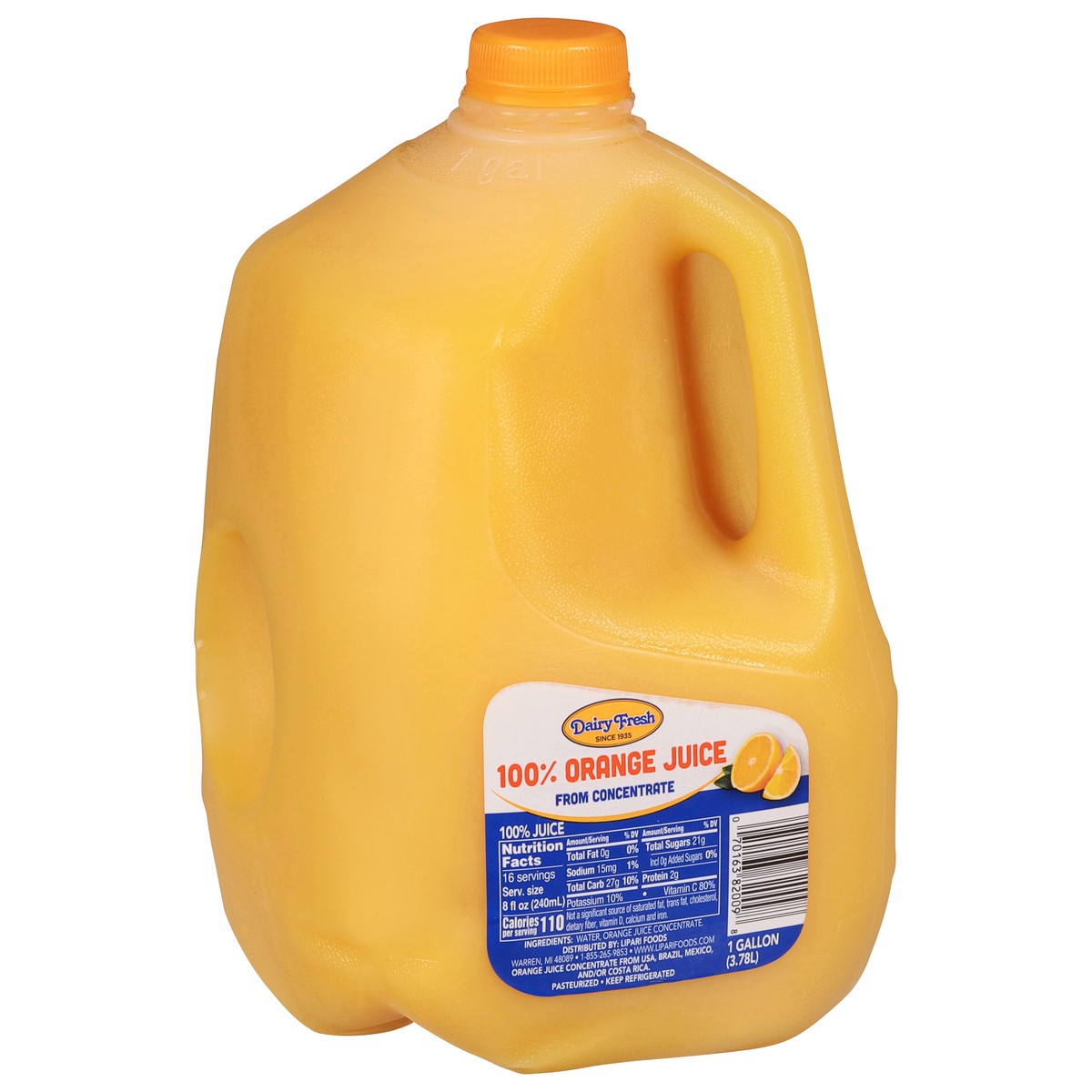 slide 7 of 13, Dairy Fresh 100% Orange Juice from Concentrate 1 gal, 1 gal