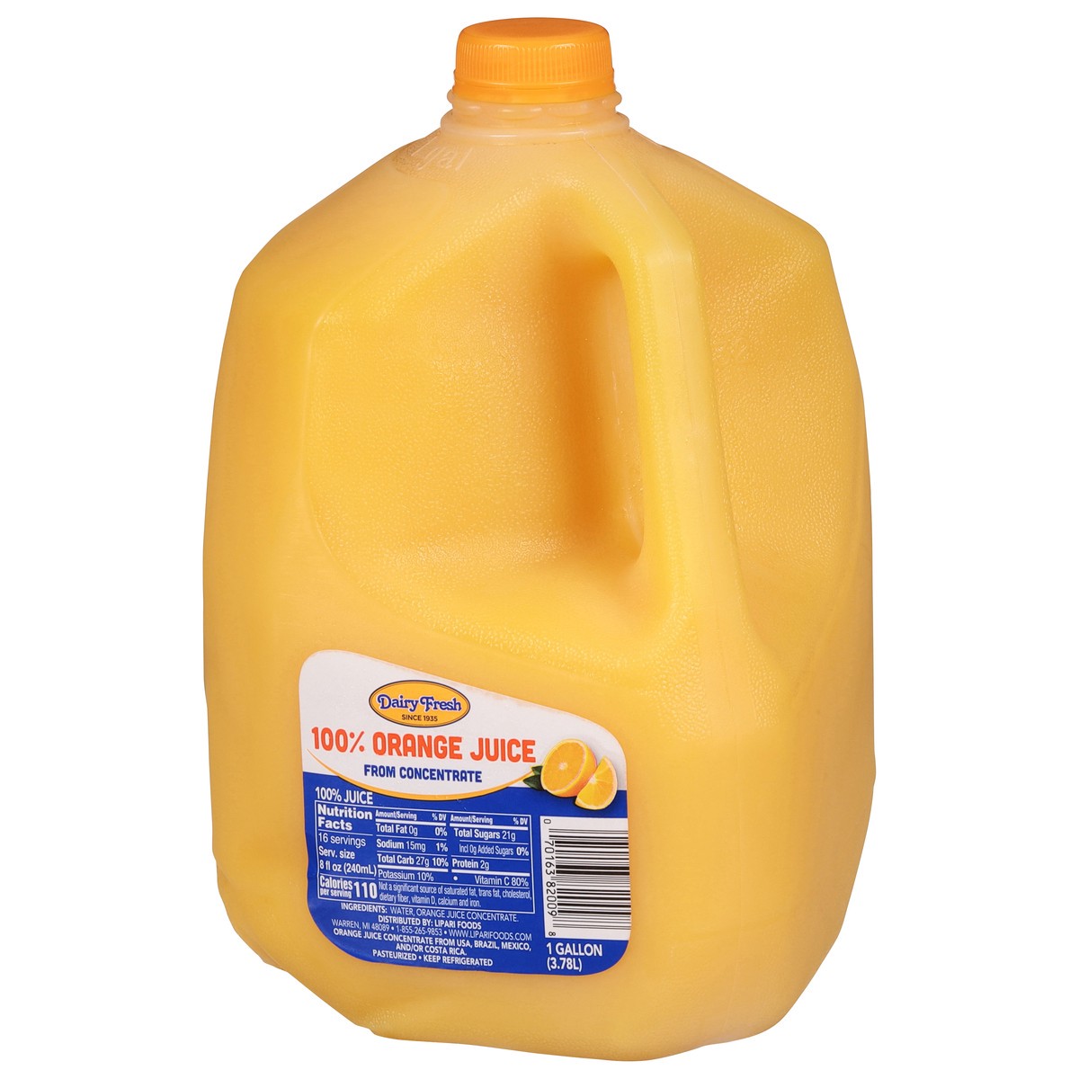 slide 8 of 13, Dairy Fresh 100% Orange Juice from Concentrate 1 gal, 1 gal