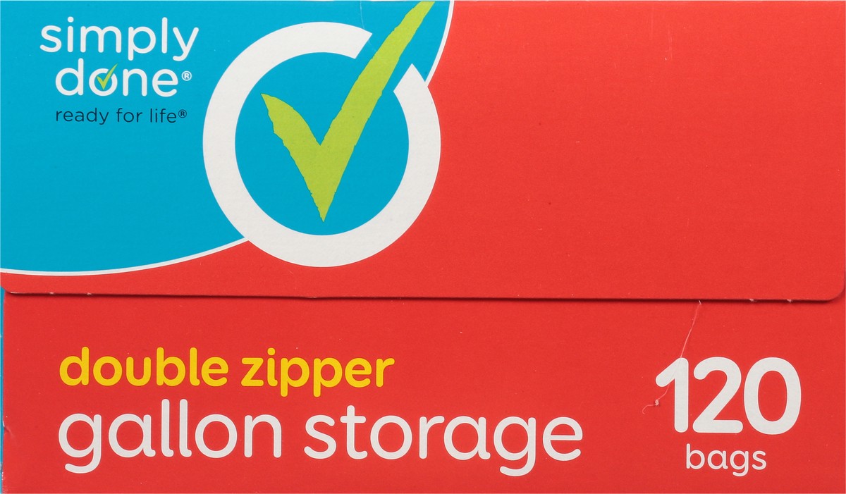 slide 17 of 18, Simply Done Double Zipper Storage Bags Gallon Size Jumbo Pack 120 ea, 120 ct