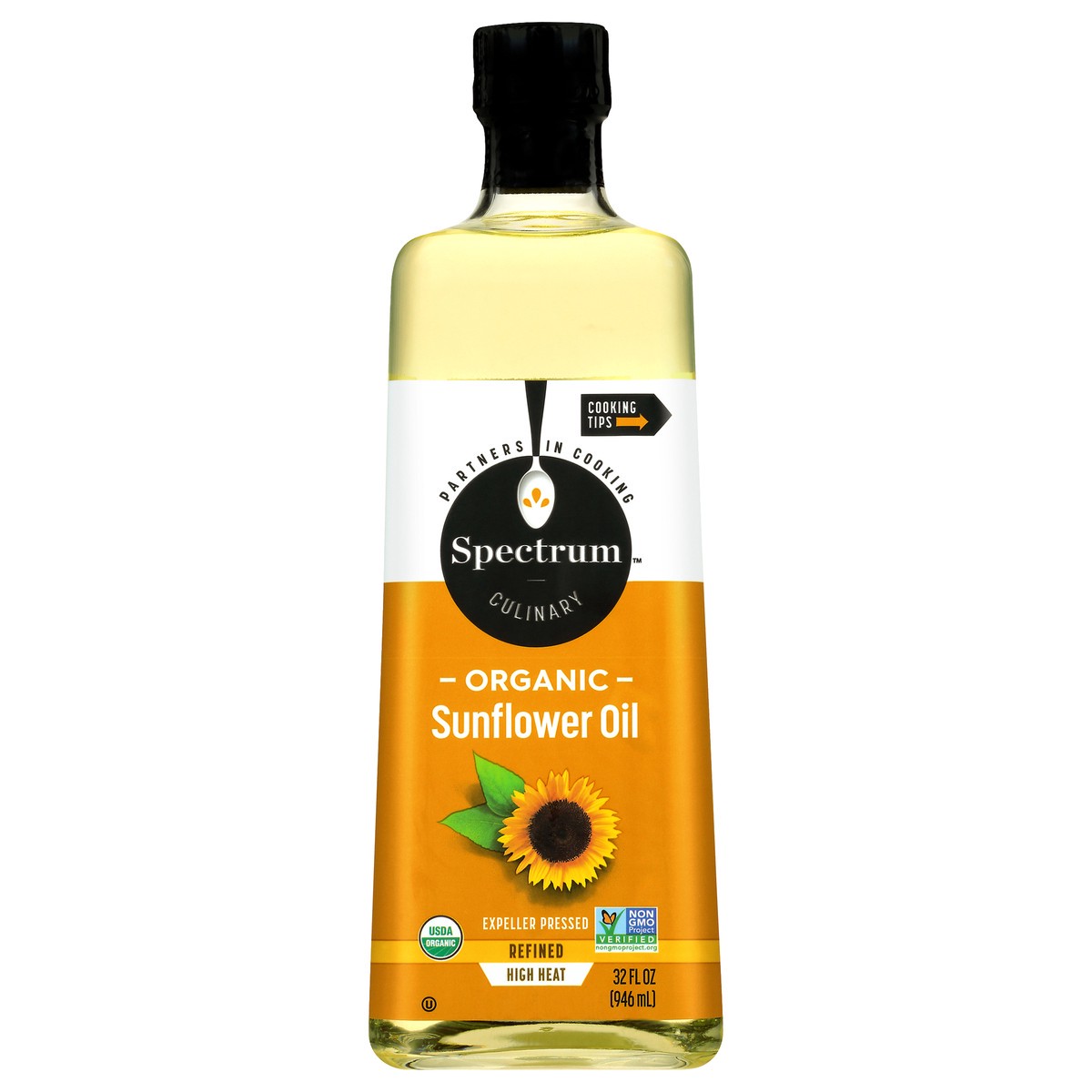 slide 1 of 1, Spectrum Naturals Organic High Heat Sunflower Oil, 32 fl oz