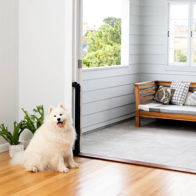 slide 3 of 8, Perma Child Safety Outdoor Retractable Baby Gate 33" Tall, Extends to 71" Wide, Black, 1 ct