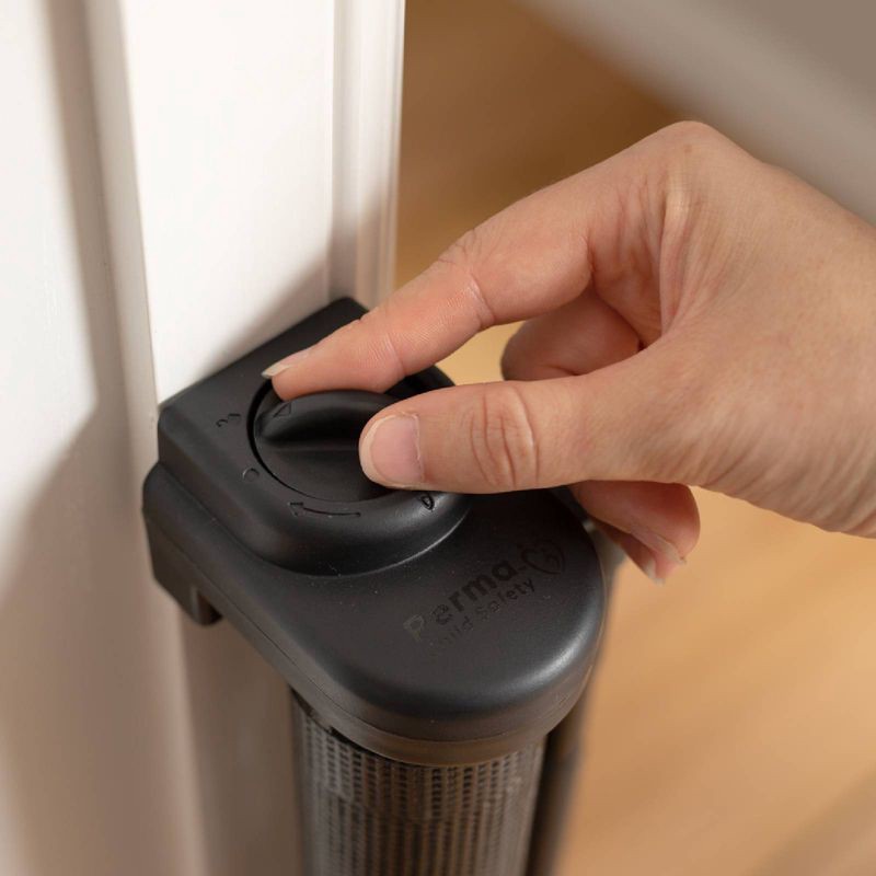 slide 6 of 8, Perma Child Safety Outdoor Retractable Baby Gate 33" Tall, Extends to 71" Wide, Black, 1 ct