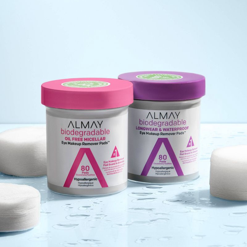 slide 2 of 7, Almay Biodegradable Oil Free Micellar Eye Makeup Remover Pads - 120ct, 120 ct