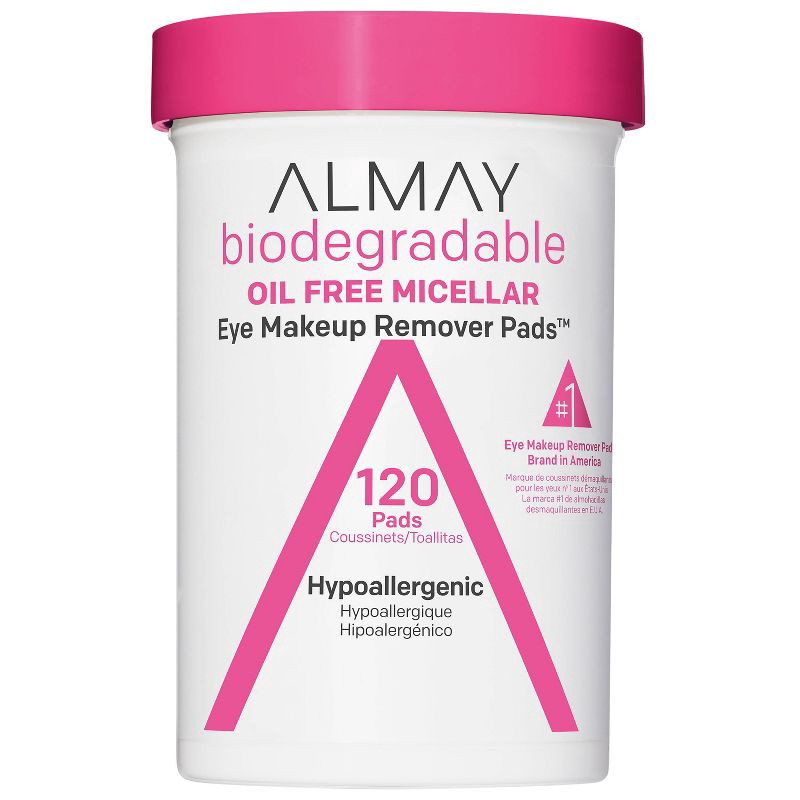 slide 1 of 7, Almay Biodegradable Oil Free Micellar Eye Makeup Remover Pads - 120ct, 120 ct