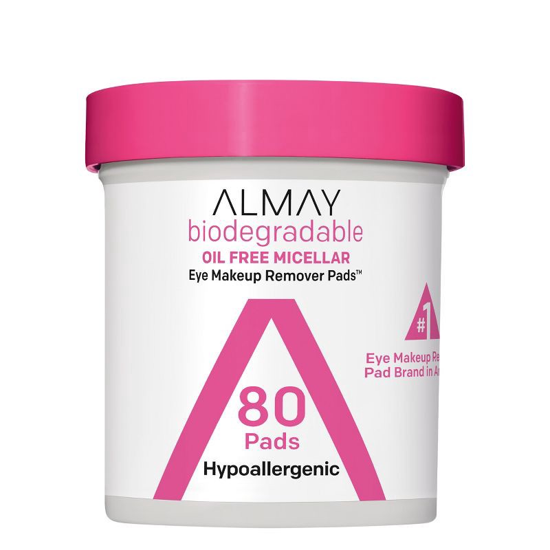 slide 1 of 7, Almay Biodegradable Oil Free Micellar Eye Makeup Remover Pads - 80ct, 80 ct