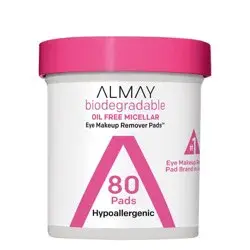 Almay Biodegradable Oil Free Micellar Eye Makeup Remover Pads - 80ct