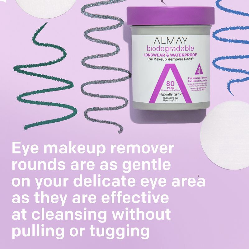 slide 6 of 7, Almay Biodegradable Longwear & Waterproof Eye Makeup Remover Pads - 120ct, 120 ct