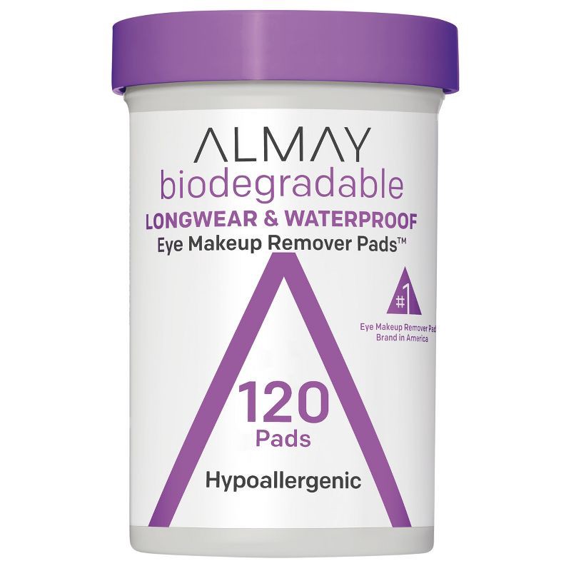 slide 1 of 7, Almay Biodegradable Longwear & Waterproof Eye Makeup Remover Pads - 120ct, 120 ct