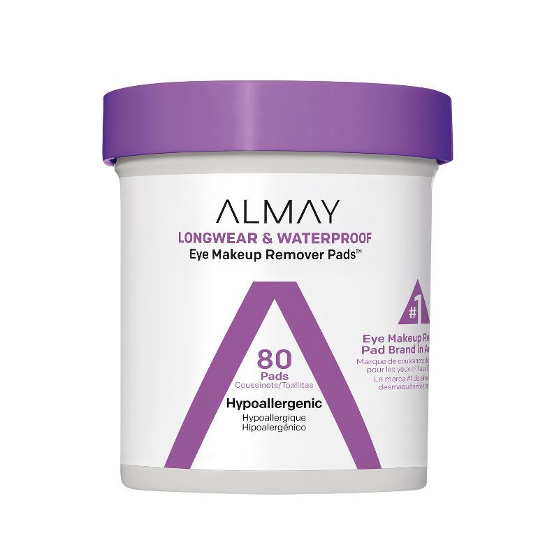 slide 1 of 7, Almay Longwear & Waterproof Eye Makeup Remover Pads - 80ct, 80 ct