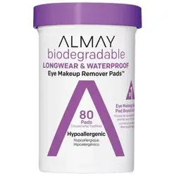 Almay Biodegradable Longwear & Waterproof Eye Makeup Remover Pads - 80ct