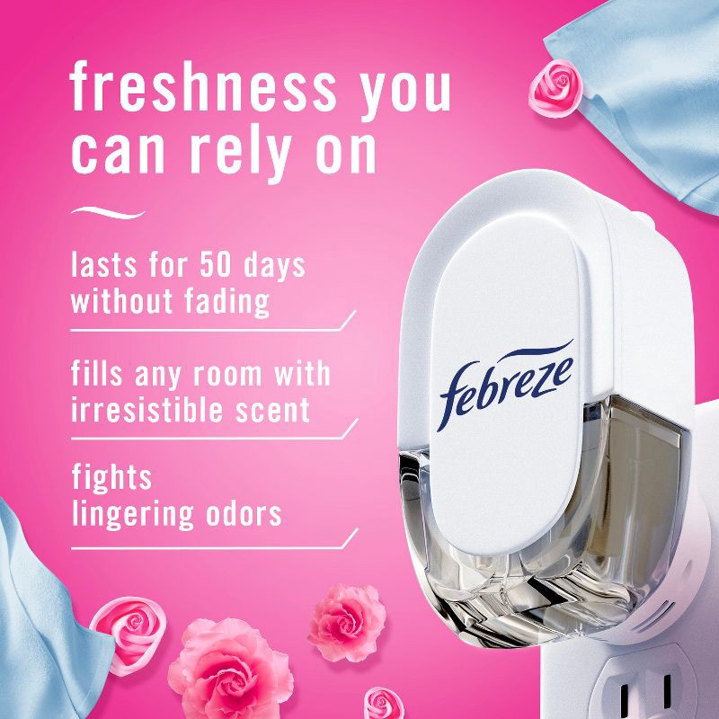 slide 2 of 14, Febreze Odor-Fighting Fade Defy Plug Air Freshener Refill - Downy April Fresh - 0.87 fl oz/3pk, 0.87 fl oz, 3 ct