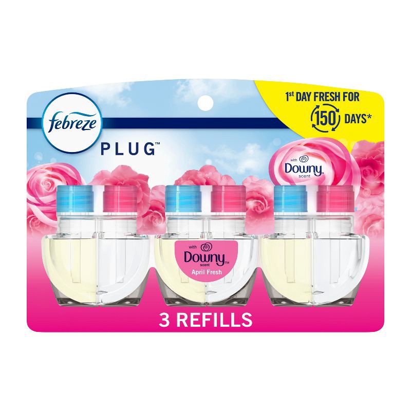 slide 1 of 15, Febreze Odor-Fighting Fade Defy Plug Air Freshener Refill - April Fresh - 0.87 fl oz/3pk, 0.87 fl oz, 3 ct