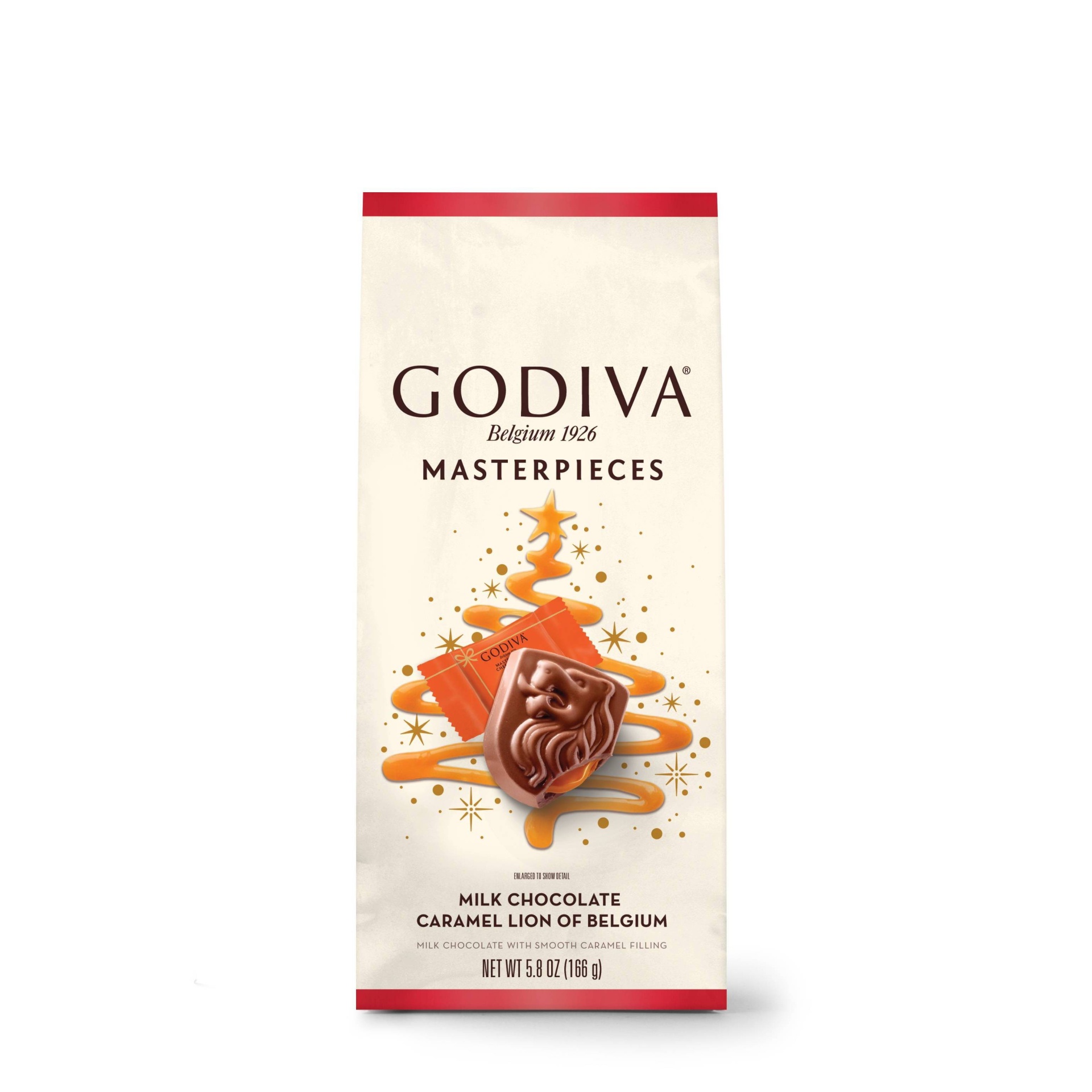 slide 1 of 3, Godiva Masterpiece Holiday Milk Chocolate Caramel Lion of Belgium, 5.8 oz