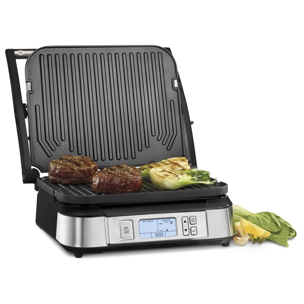 slide 3 of 5, Cuisinart Contact Griddler with Smoke-less Mode - Brushed Stainless Steel - GR-6STG, 1 ct