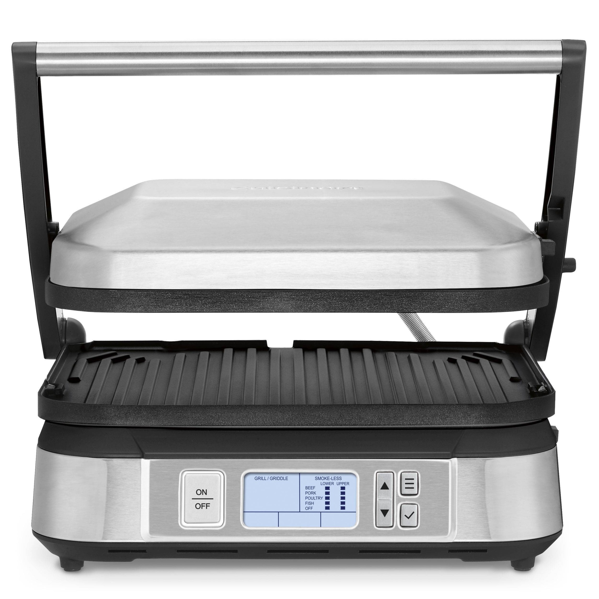 slide 1 of 5, Cuisinart Contact Griddler with Smoke-less Mode - Brushed Stainless Steel - GR-6STG, 1 ct