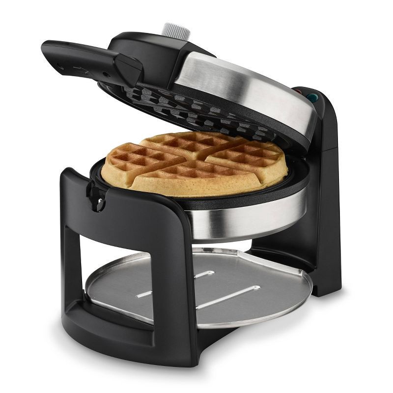 slide 3 of 7, Cuisinart Flip Belgian Waffle Maker - Stainless Steel - WAF-F30: Nonstick, 180° Rotating, Adjustable Browning, Drip Tray, 1 ct