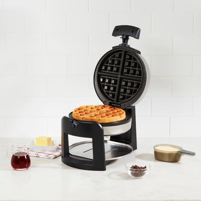 slide 5 of 7, Cuisinart Flip Belgian Waffle Maker - Stainless Steel - WAF-F30: Nonstick, 180° Rotating, Adjustable Browning, Drip Tray, 1 ct