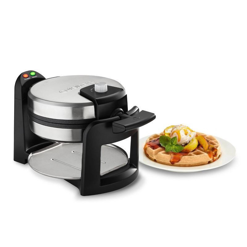 slide 6 of 7, Cuisinart Flip Belgian Waffle Maker - Stainless Steel - WAF-F30: Nonstick, 180° Rotating, Adjustable Browning, Drip Tray, 1 ct