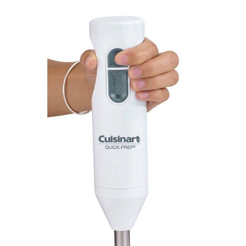 slide 4 of 5, Cuisinart Quick-Prep Single-Speed Hand Blender - White - CHB-60TG: 250W Immersion Blender, Handheld Mixer, Stainless Steel, 1 ct